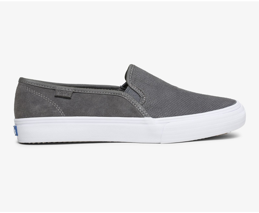 Slip Ons Keds Mujer Gris - Double Decker Suede - 248-BMDNRO